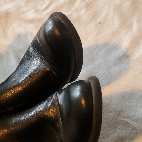 G.H. Bass Josie Black Knee-High Full Zip Sz. 8.5 Boots w Buckle W Calf Expander - Picture 5 of 12